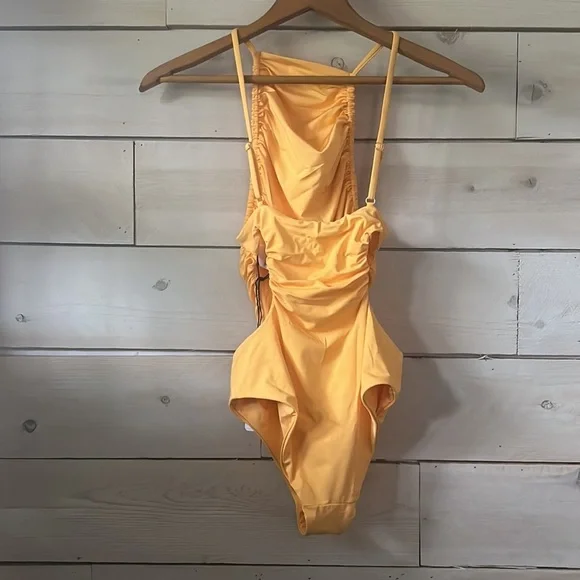 NWT We Wore What Liv One Piece Swimsuit sz XS Orange